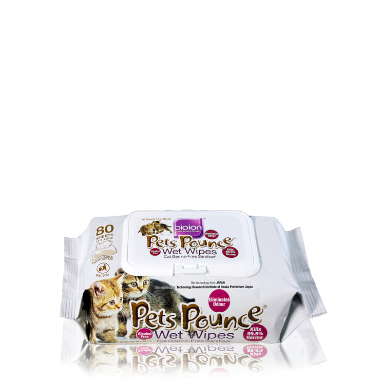 Pet Pounce 寵物抗菌除臭濕紙巾 (80張)